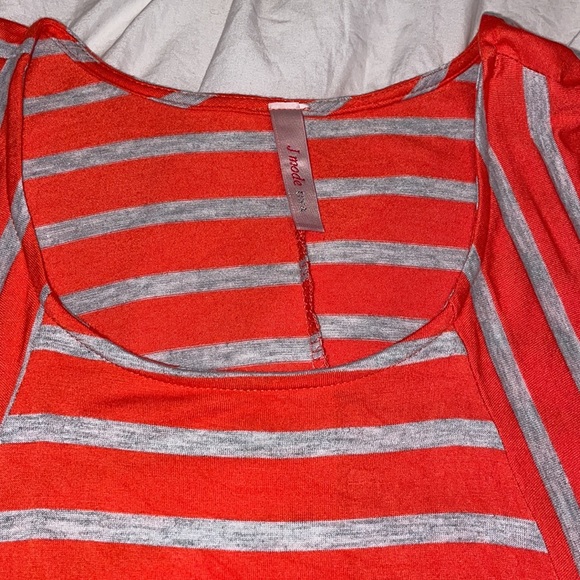 J mode USA - size medium - maxi dress - orange/coral and gray - Picture 2 of 13